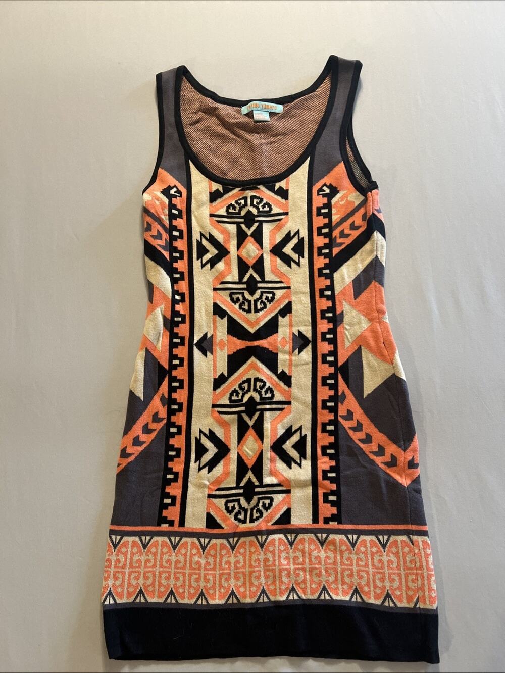 FLYING TOMATO Tribal Print Sweater Dress Women Large Sleeveless